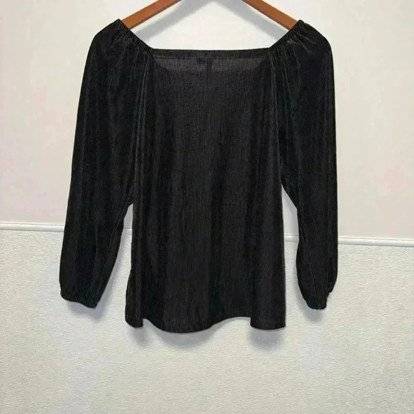 Cato Black Drawstring Blouse Top / Size M - Picture 9 of 13